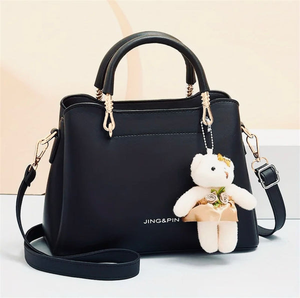 Key Features of High-Quality Bag with Long Strap &amp; Bear Keychain (3 Pockets)