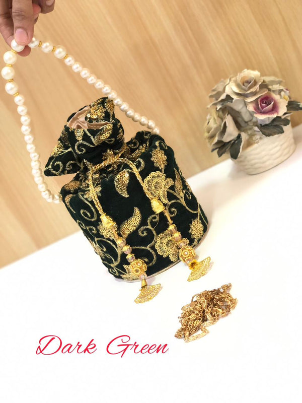 Bridal Potli Clutch &amp; Crossbody Purse – Traditional Glamour Meets Modern Charm!